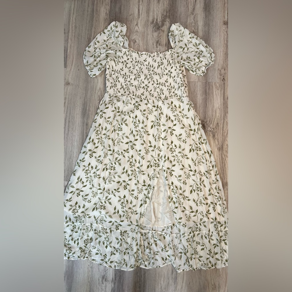 Reformation Floral Green Dress Size 3X - Picture 5 of 14